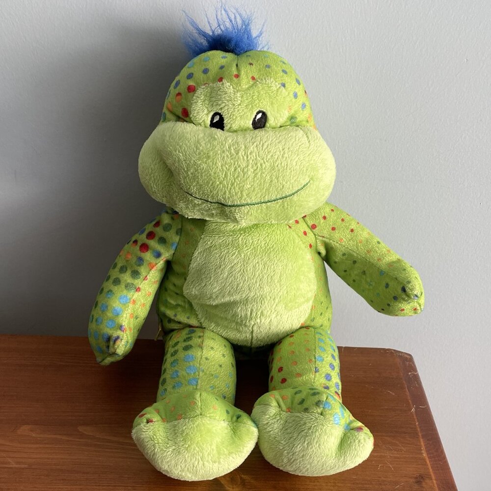 Build-A-Bear Spotted Blue Mohawk Frog Plush